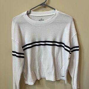 Hollister White Long Sleeve Boxy Sweatshirt